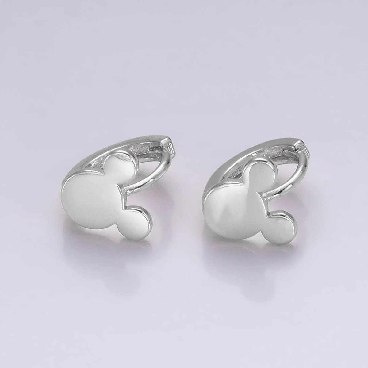 14K Gold Filled Mouse Minimalist Cartilage Huggie Earrings, Gold and Silver