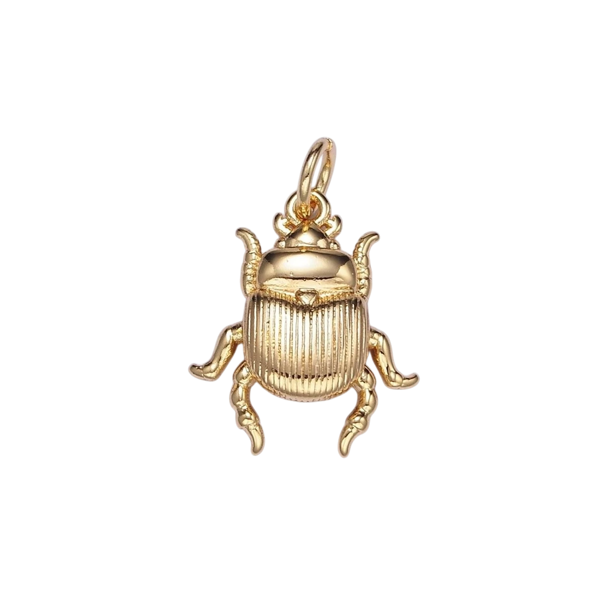 14K Gold Filled 16mm x 14mm Scarab Beetle Textured Animal Charm