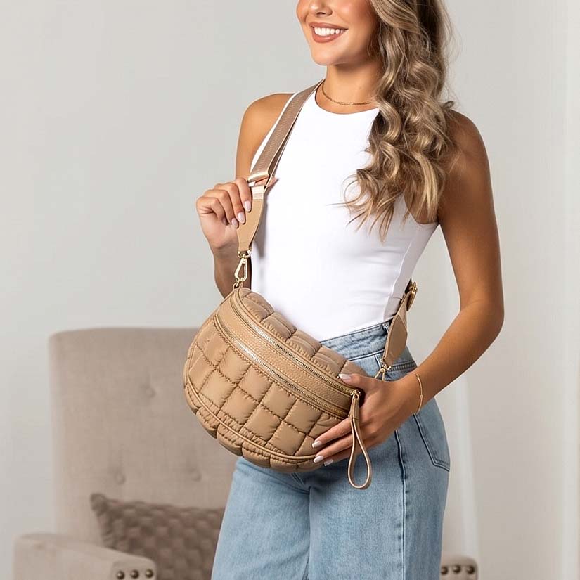 Jaya Puffer Double Zip Crossbody Sling