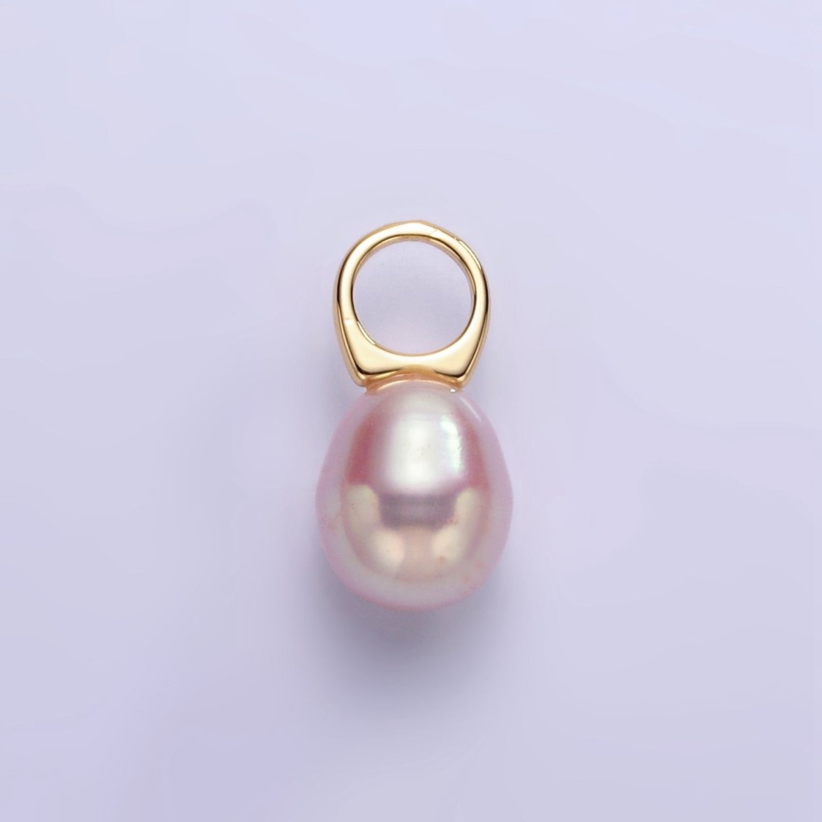 Gold-Filled 20mm Pink Freshwater Pearl Drop Slide-On Pendant