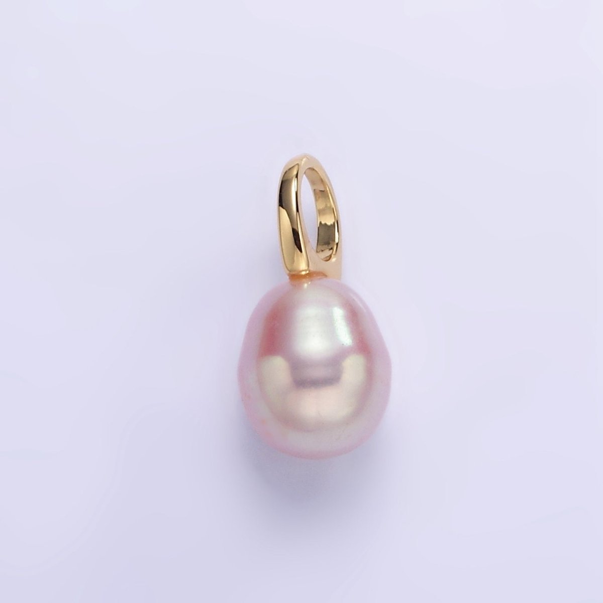 Gold-Filled 20mm Pink Freshwater Pearl Drop Slide-On Pendant