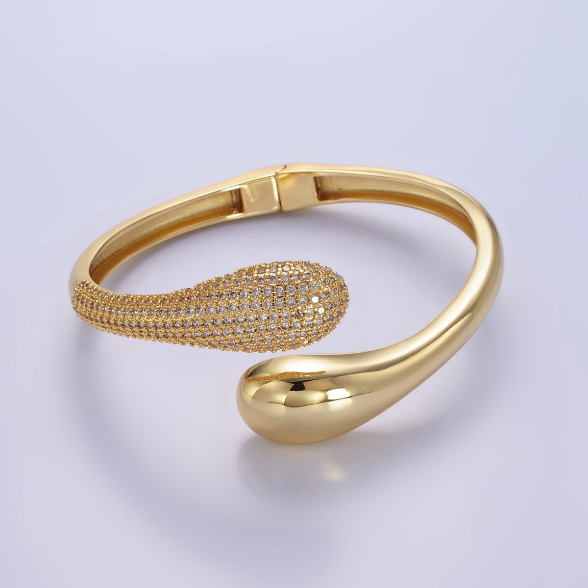 Gorgeous Gold-Filled Micro Pave CZ Snake Drip Wrap Cuff Bracelet