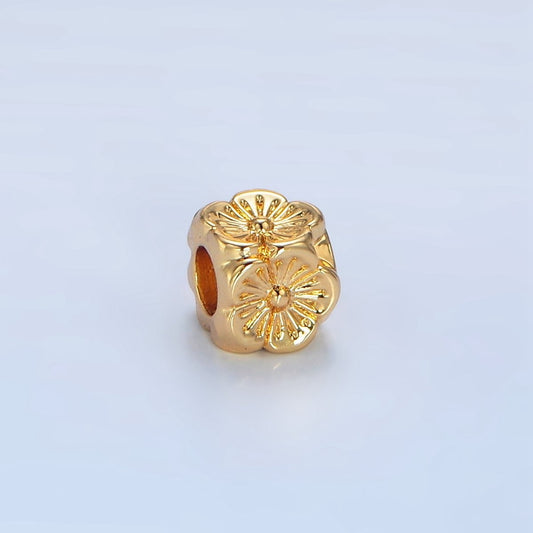 24K Gold-Filled 6mm Hibiscus Flower Spacer Bead