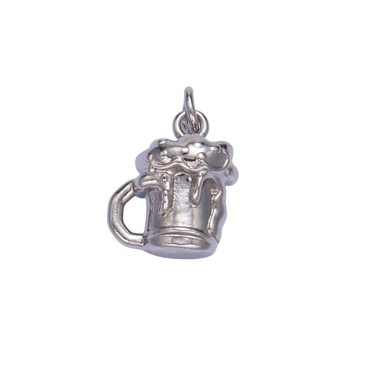Tiny 24K Gold Filled 12mm x 10mm Beer Drink Multidimensional 3D Charm in Gold or Silver