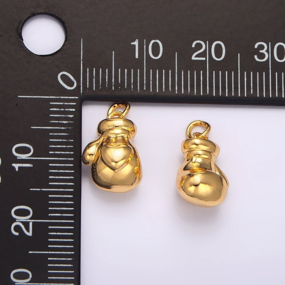 24K Gold Filled Boxing Glove Micro Pave CZ Multidimensional Charm