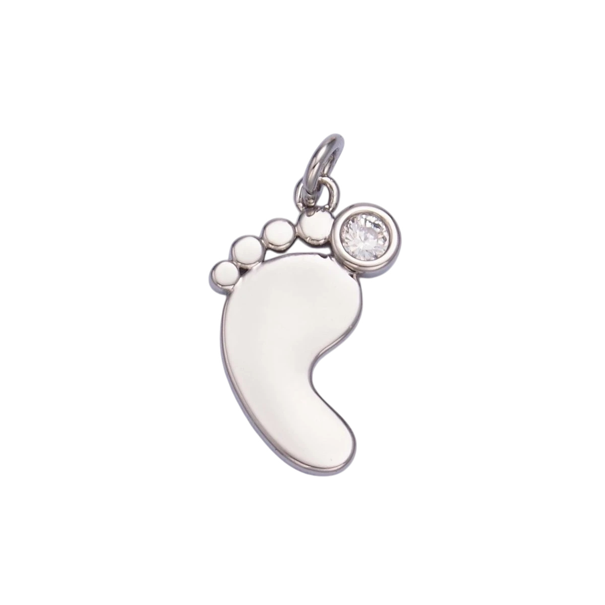 24K Gold Filled CZ Baby Feet Charm in Gold & Silver