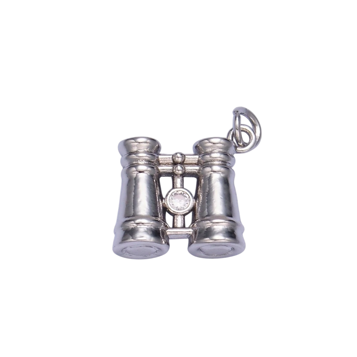 24K Gold Filled CZ Binoculars 3D Multidimensional Charm in Gold & Silver