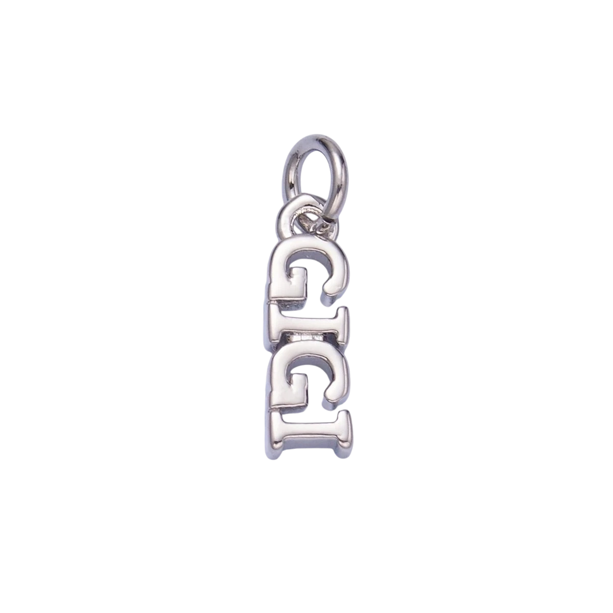 24K Gold Filled 11mm x 3.5mm Grandma "GIGI" Script Charm in Gold or Silver