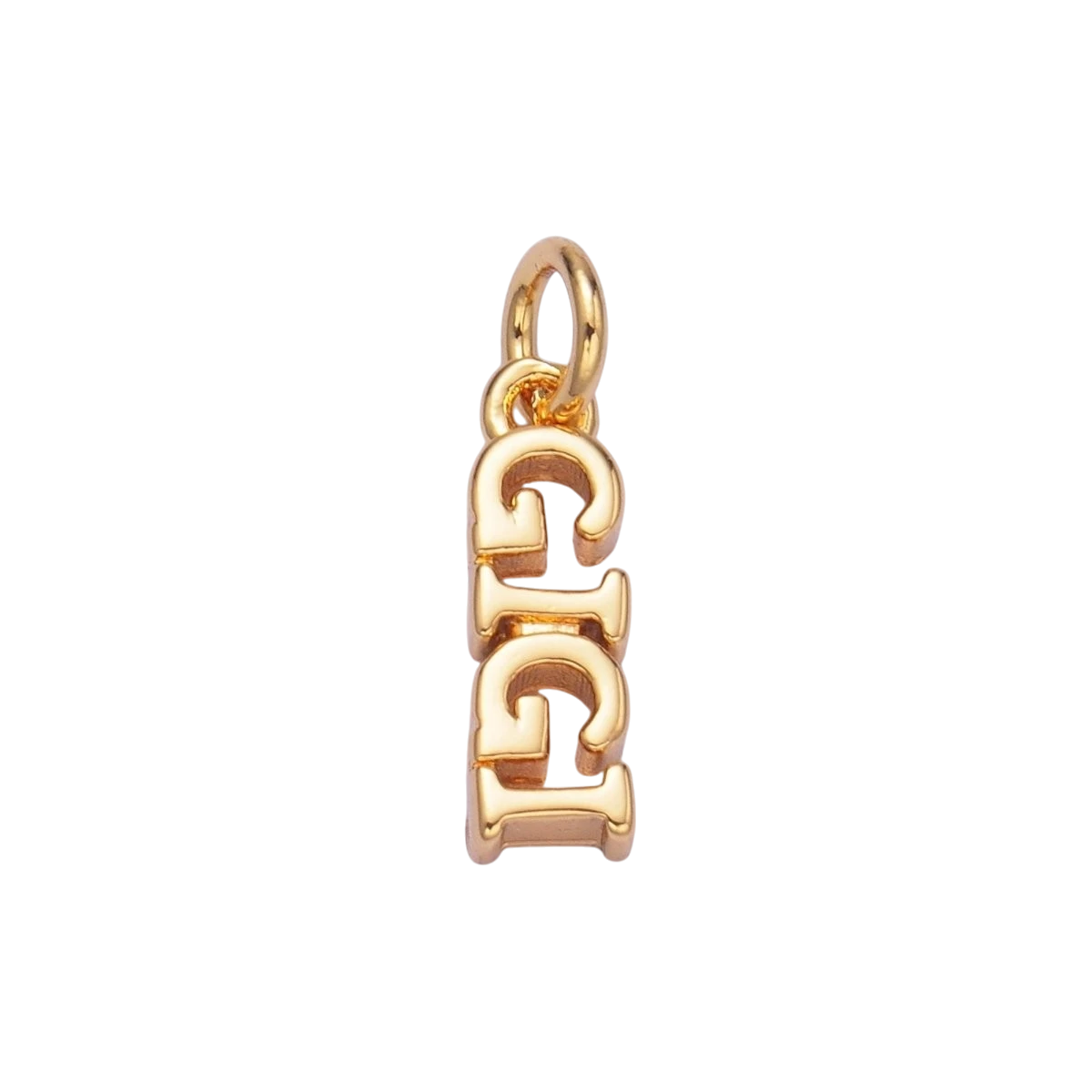 24K Gold Filled 11mm x 3.5mm Grandma "GIGI" Script Charm in Gold or Silver
