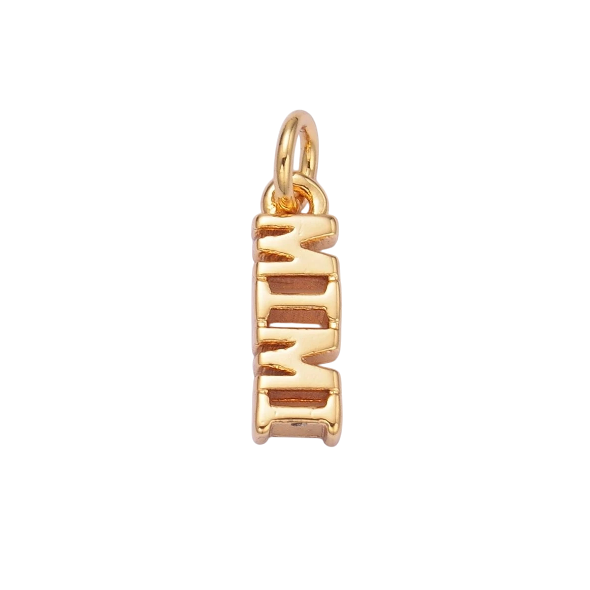24K Gold Filled 11mm x 3.4mm Grandmother "MIMI" Script Charm in Gold or Silver
