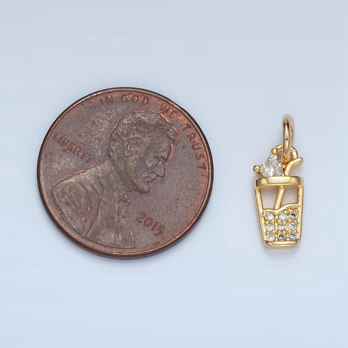 24K Gold Filled Micro Paved CZ Iced Drink Charm