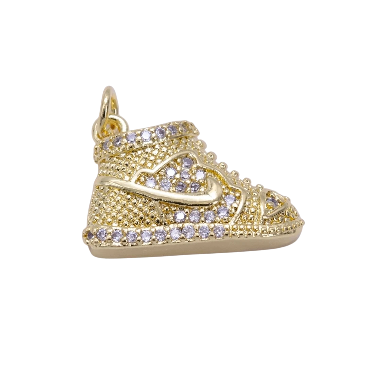 24K Gold Filled Micro Paved CZ Shoes Charm