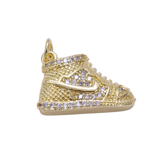 24K Gold Filled Micro Paved CZ Shoes Charm