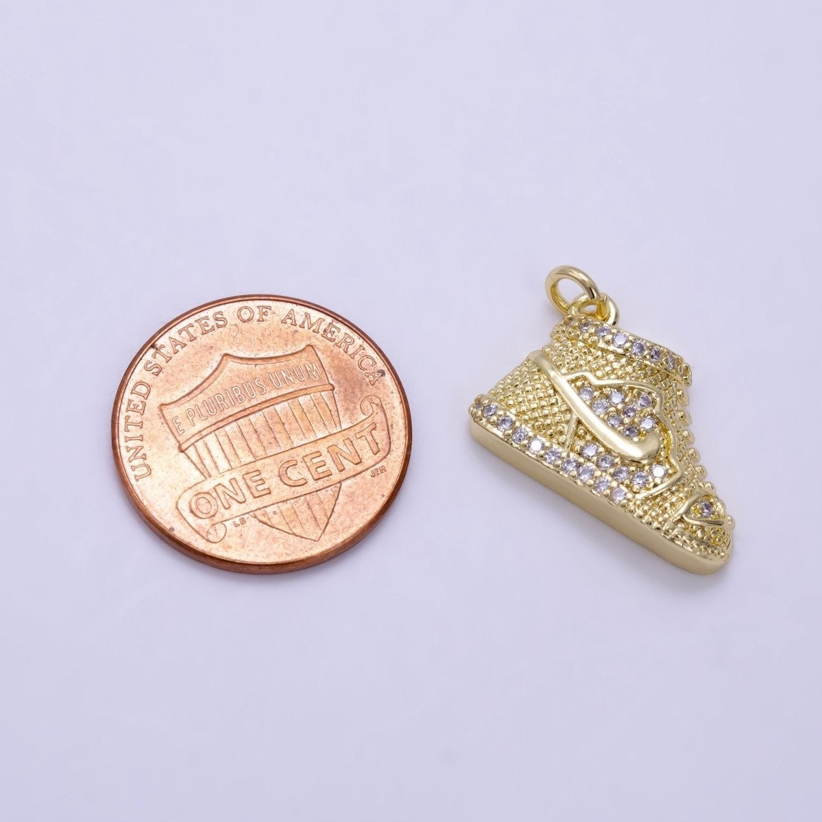 24K Gold Filled Micro Paved CZ Shoes Charm
