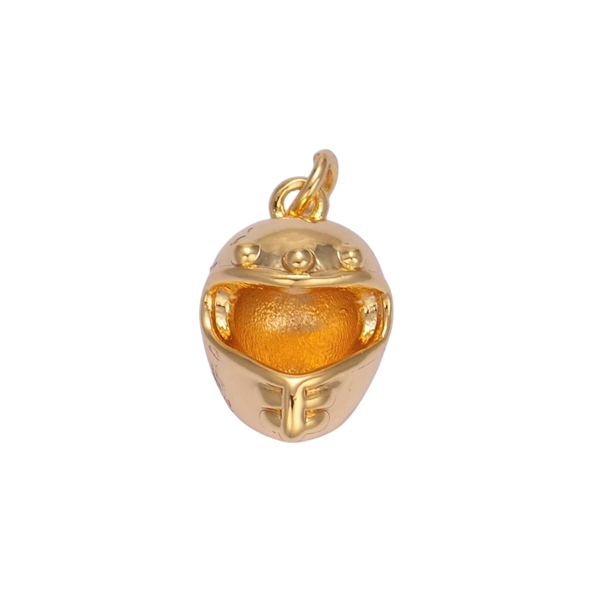 24K Gold Filled Motorcycle Helmet Multidimensional 3D Charm