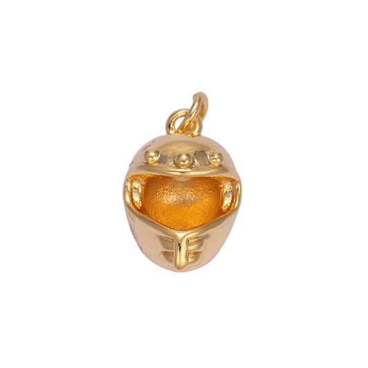 24K Gold Filled Motorcycle Helmet Multidimensional 3D Charm