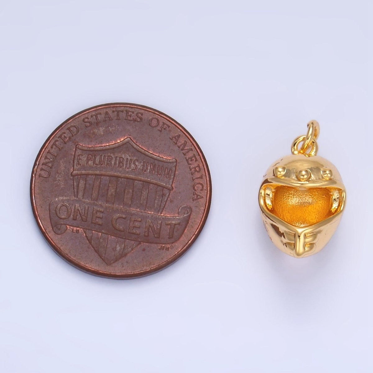24K Gold Filled Motorcycle Helmet Multidimensional 3D Charm