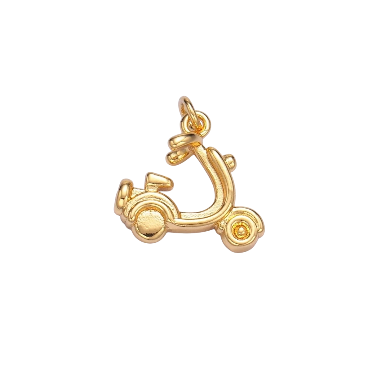 24K Gold Filled Motorcycle Scooter Bike Vehicle Multidimensional 3D Charm in Gold & Silver