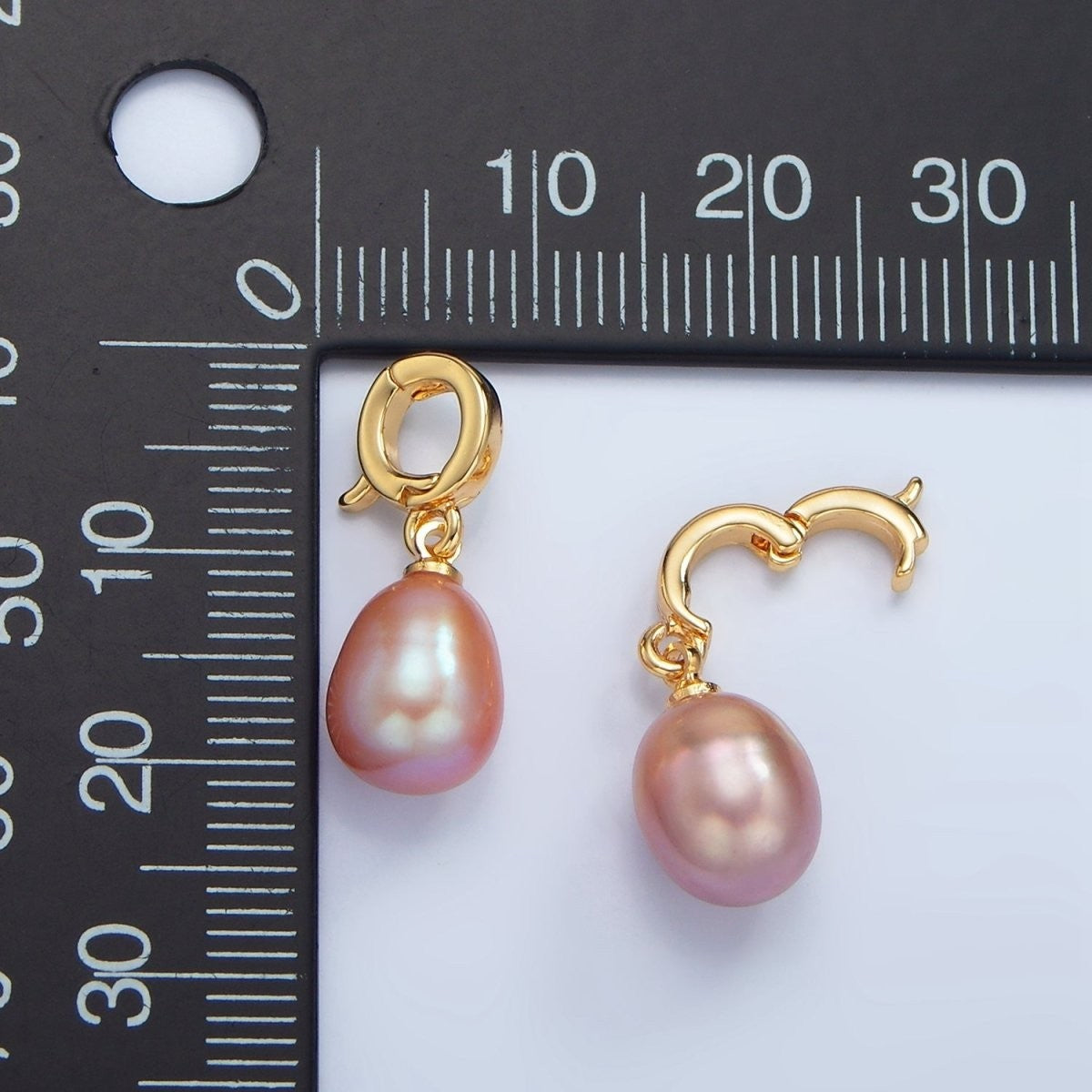 24K Gold Filled Purple Freshwater Snap Latch Bail Drop