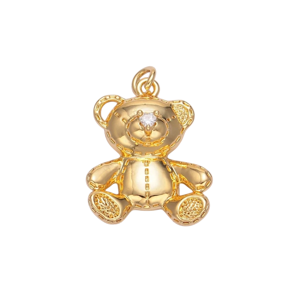 24K Gold Filled Teddy Bear Toy Animal Charm in Gold or Silver