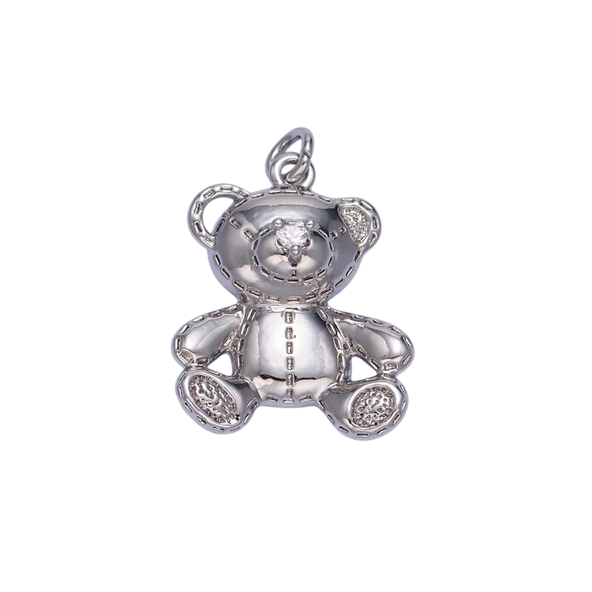 24K Gold Filled Teddy Bear Toy Animal Charm in Gold or Silver