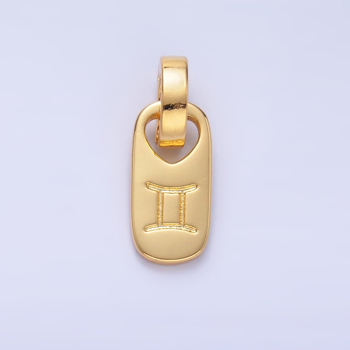 24K Gold-Filled Zodiac Star Sign Script Engraved Snap Latch Tag Pendant