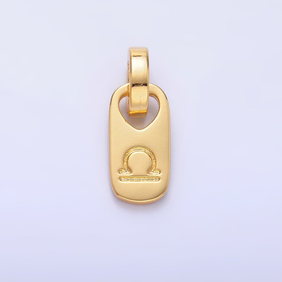 24K Gold-Filled Zodiac Star Sign Script Engraved Snap Latch Tag Pendant