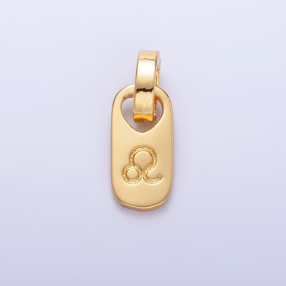 24K Gold-Filled Zodiac Star Sign Script Engraved Snap Latch Tag Pendant