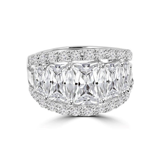 Exquisite 2.5CT Cubic Zirconia Wide Band Ring
