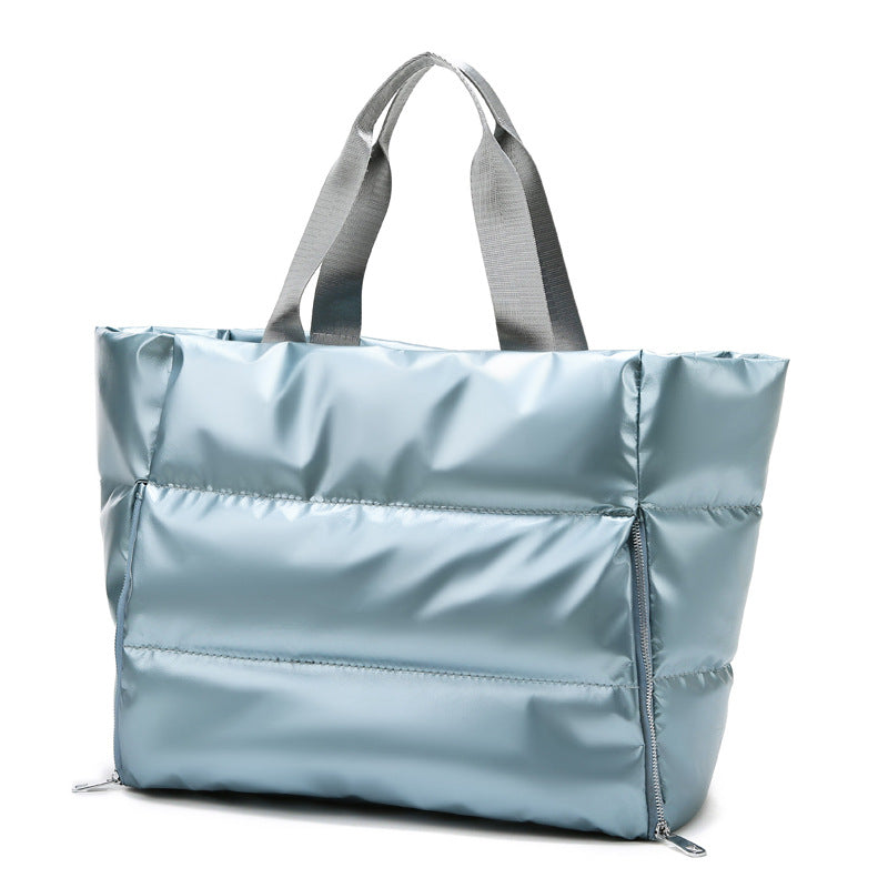 Metallic Puffer Tote Bag
