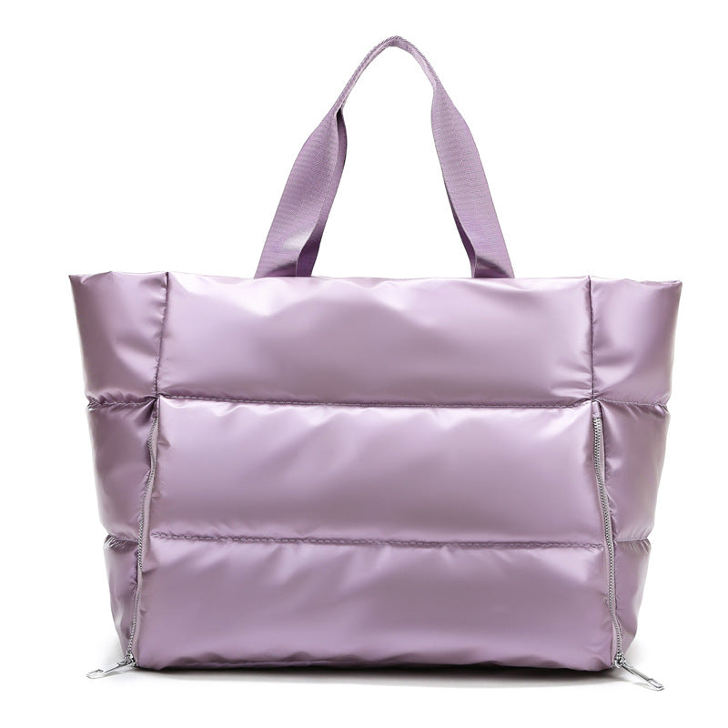 Metallic Puffer Tote Bag