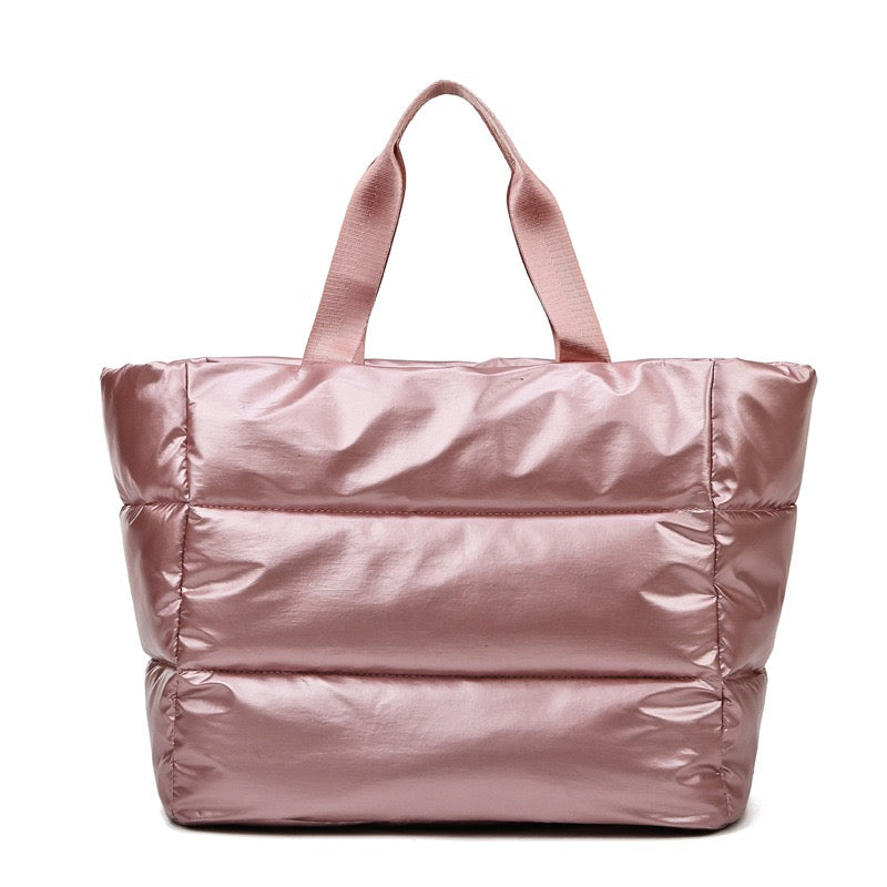 Metallic Puffer Tote Bag