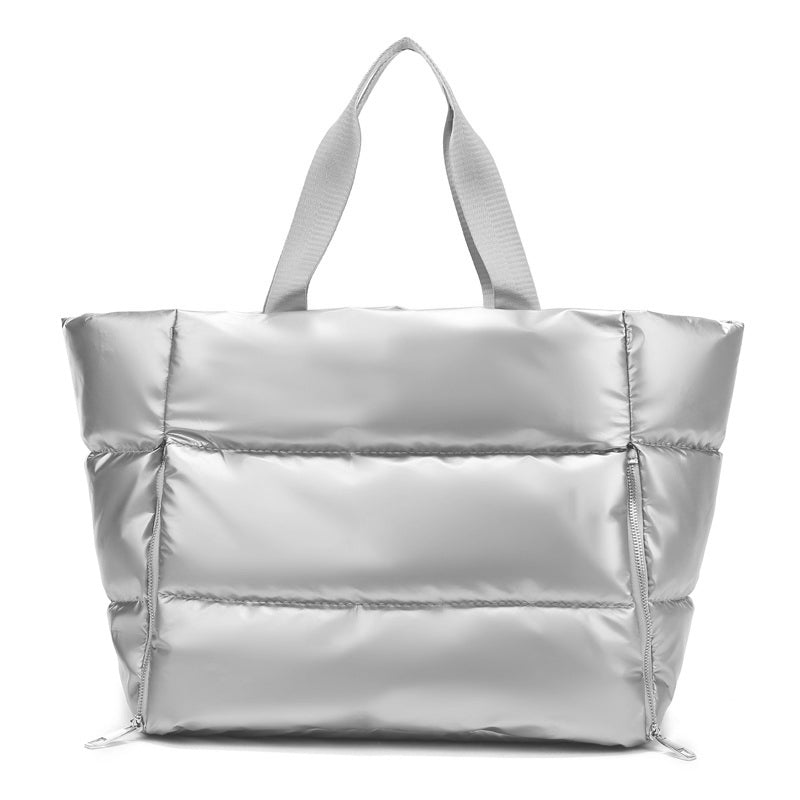 Metallic Puffer Tote Bag
