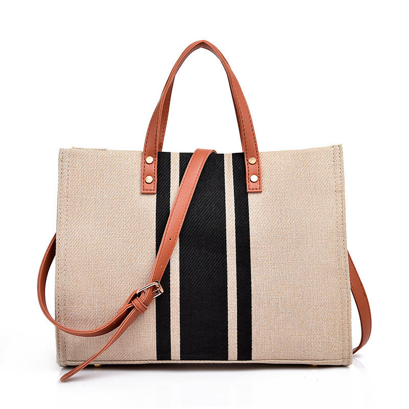 Canvas Stripe Tote Bag