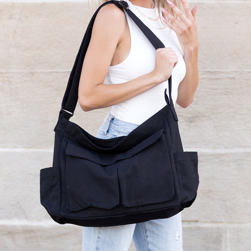 Nova Oversize Canvas Messenger Bag