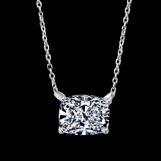 Cushion Cut Oval Cubic Zirconia Pendant Necklace
