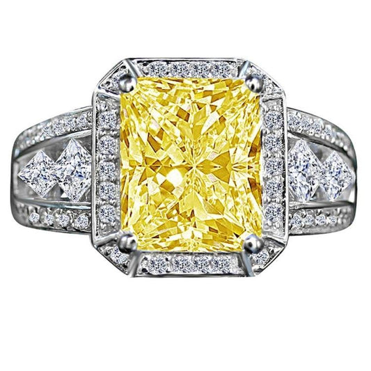 Radiant Cubic Zirconia Vintage Sterling SIlver Ring