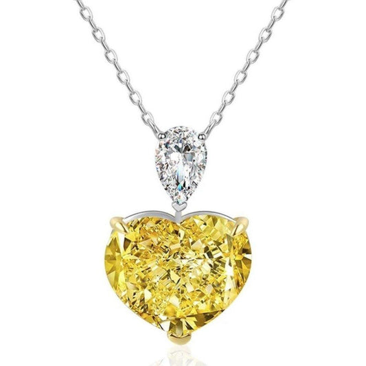 Stunning 5CT Heart Diamond Cubic Zirconia Pendant in Sterling Silver