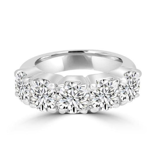 Gorgeous 5 Stone Cubic Zirconia Sterling Silver Ring