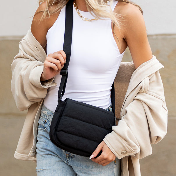 Afton Quilted Foldover Crossbody Bag
