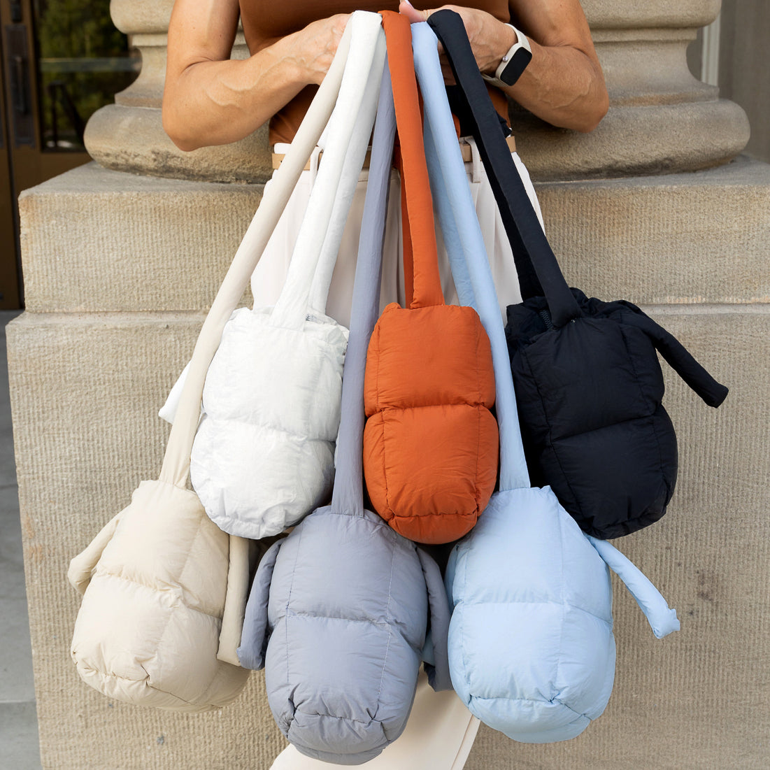 Jacie Puffer Crossbody Mini Tote Bag