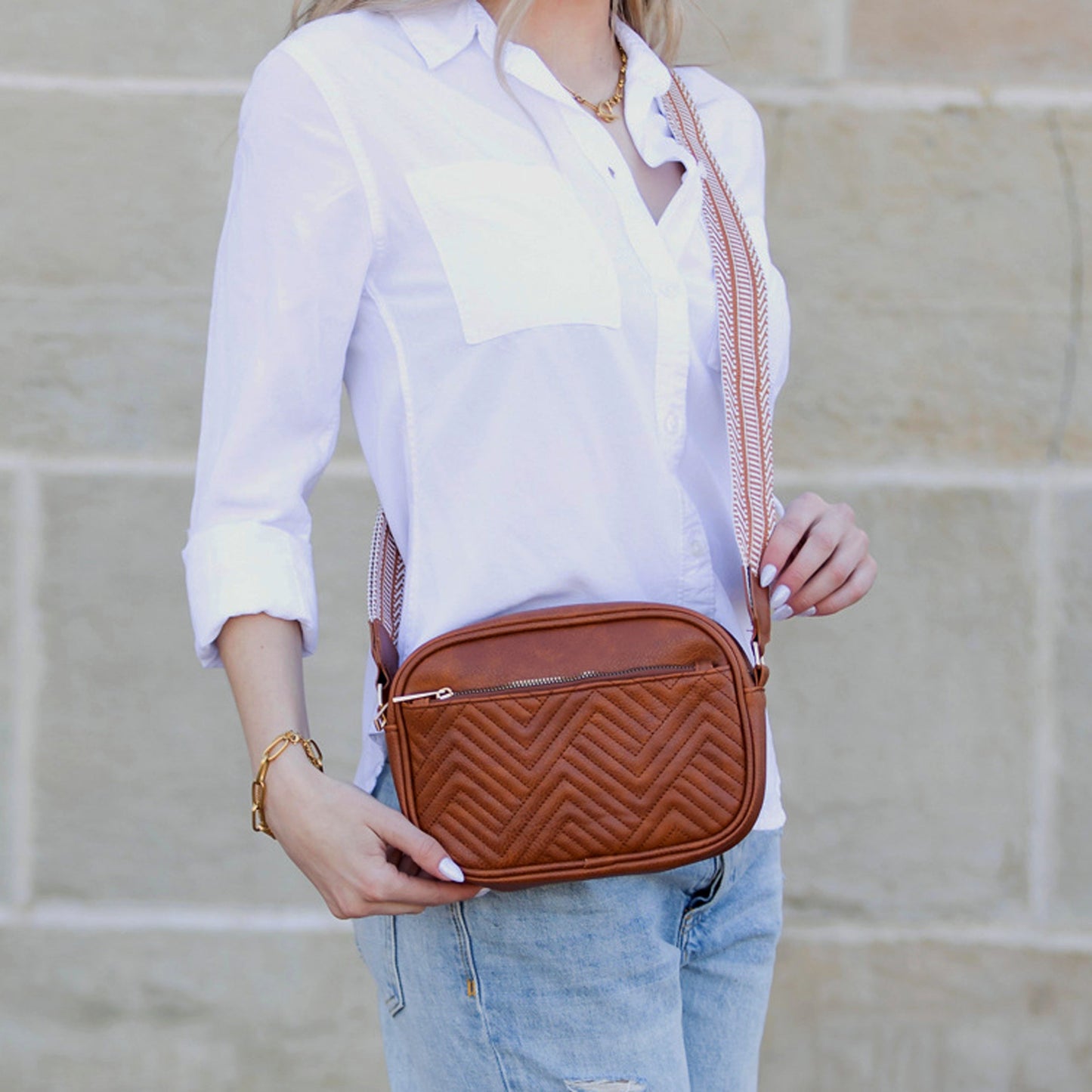 Everly Vegan Leather Camera Crossbody Bag