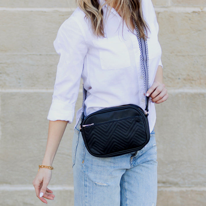 Everly Vegan Leather Camera Crossbody Bag