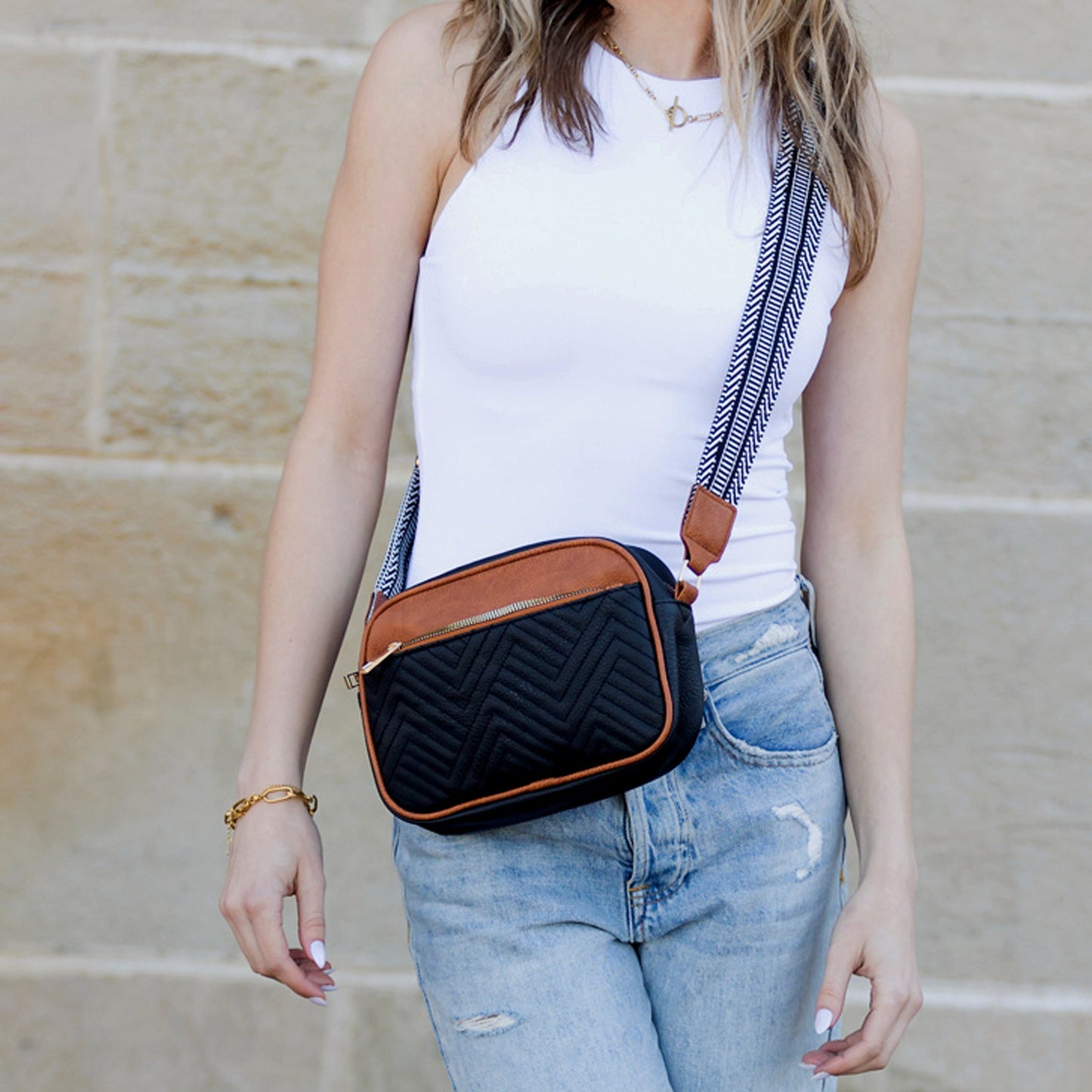Everly Vegan Leather Camera Crossbody Bag