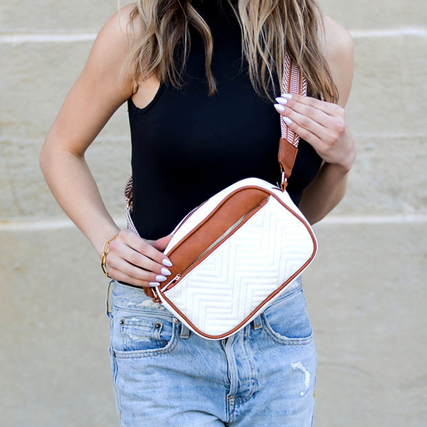 Everly Vegan Leather Camera Crossbody Bag