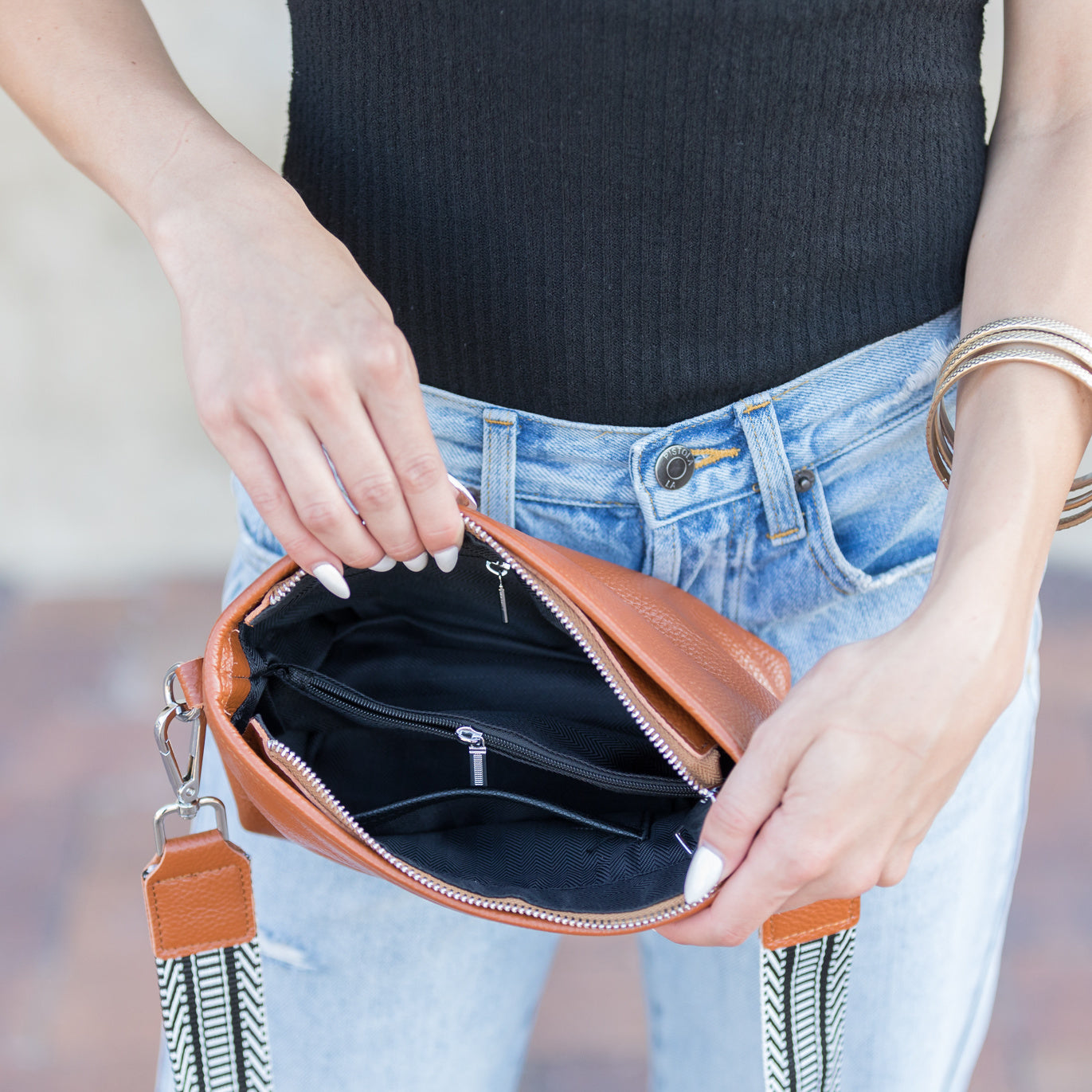 Aria Leather Compact Crossbody Bag