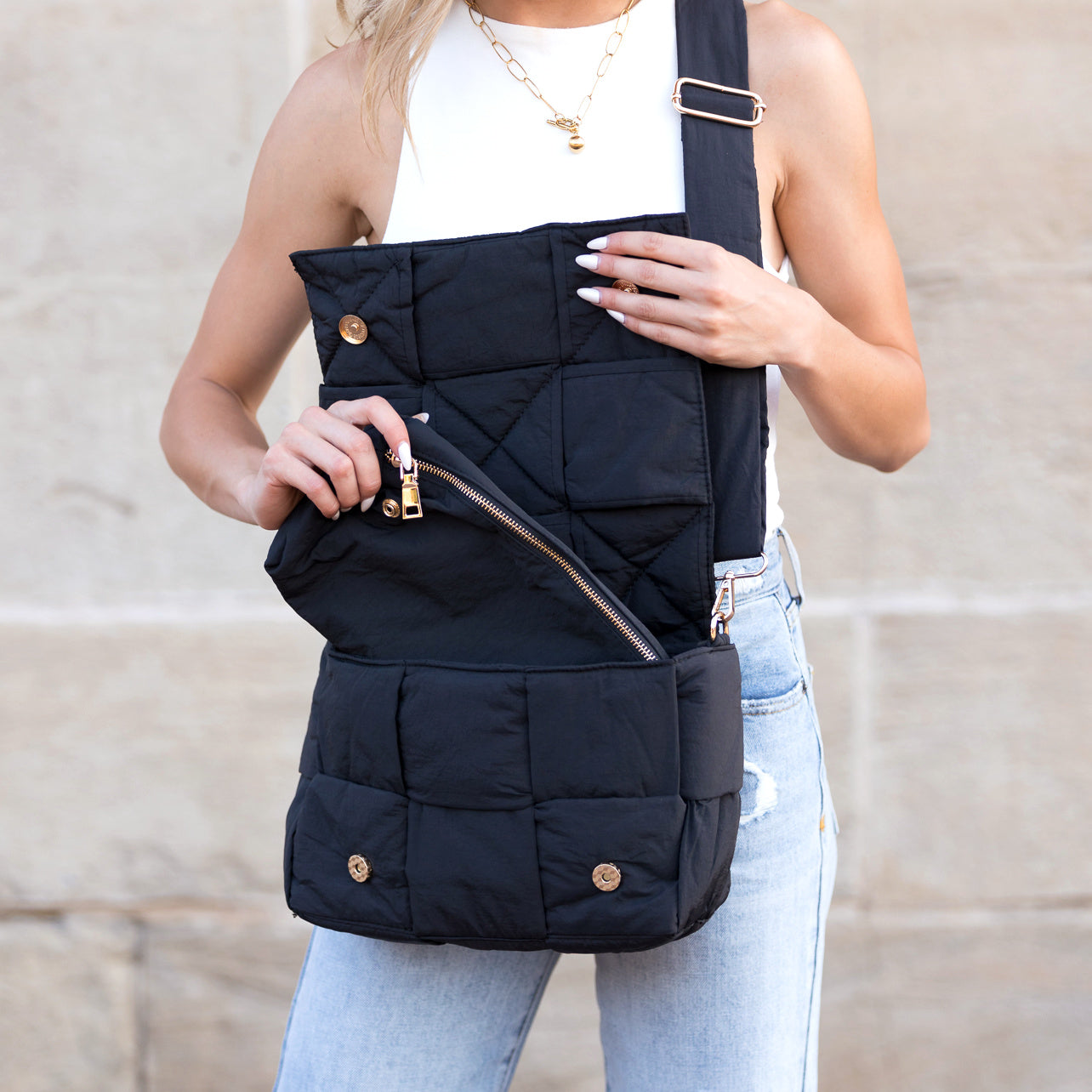 Romy Foldover Puffer Crossbody Bag
