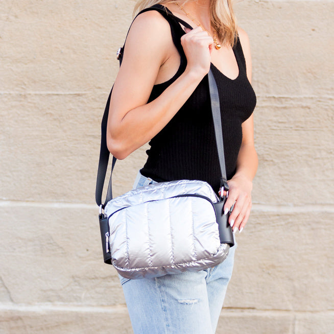 River Metallic Puffer Crossbody Bag