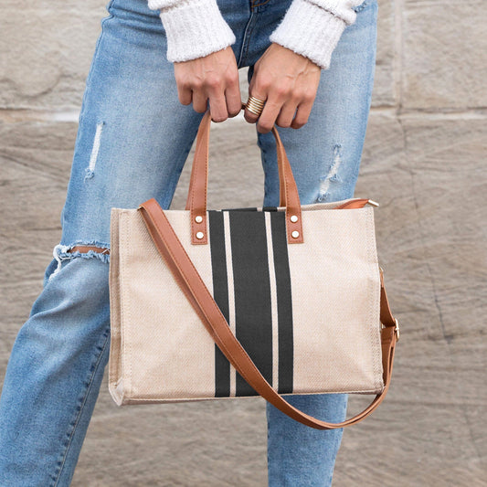 Canvas Stripe Tote Bag