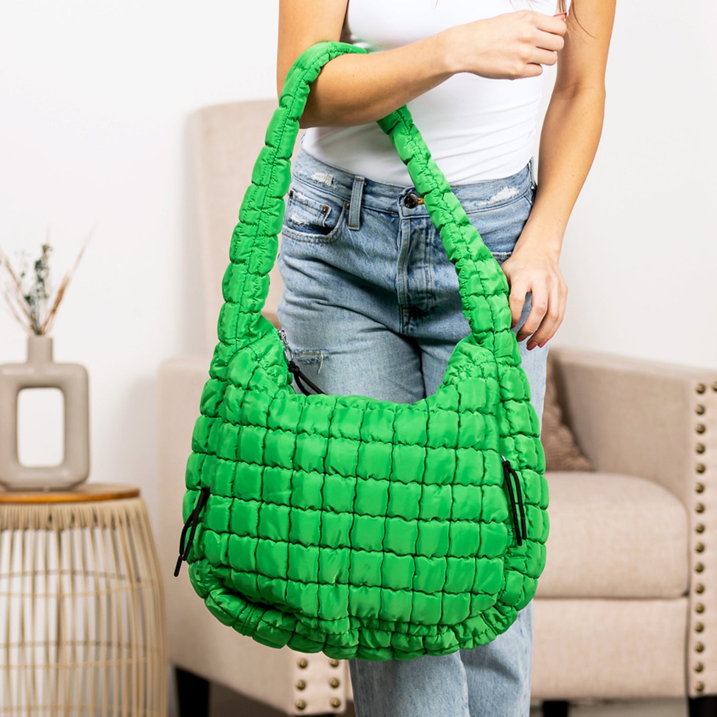 Taylor Quilted Puffer Tote Bag